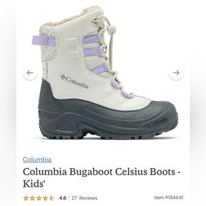 Like new kids bugaboo Celsius insulated boots fawn lavender size 2